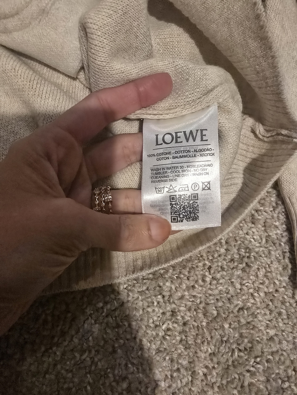 Loewe Cream Embossed Logo Sweater - Picture 4 of 6
